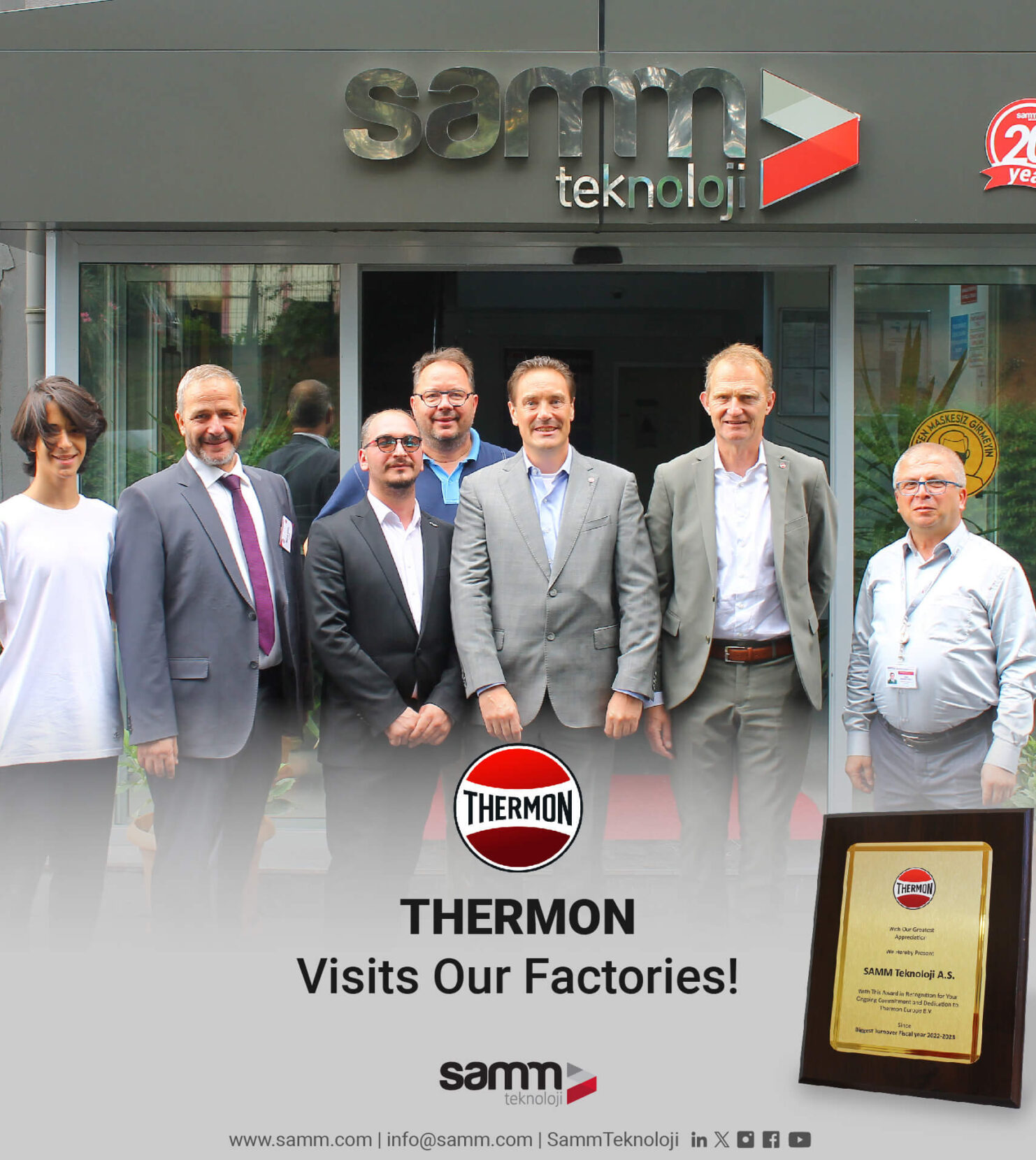 Thermon Visits Samm Teknoloji and Presents an Award for Best Performance - Mr. Michel Salsmans, Thermon Europe B.V.'s EMEA Sales Channels Leader, and Mr. Mathon Weijers, Thermon International Manager Director
