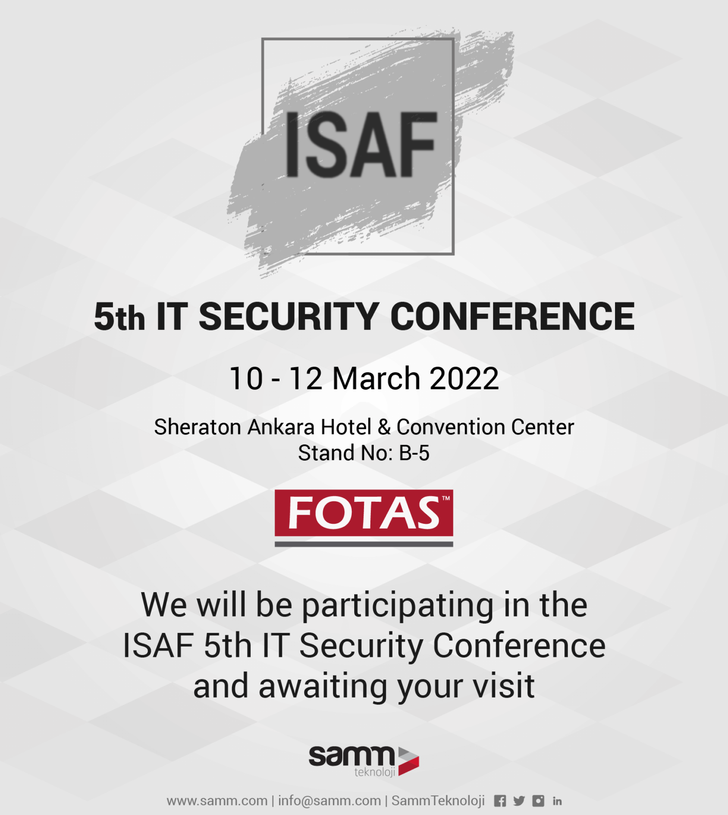 SAMM Participates in ISAF Cyber Security Expo and Conference